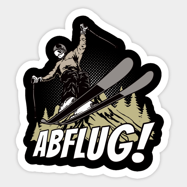 Abflug Skifahren Wintersport Skiurlaub Skifahrer Sticker by Foxxy Merch